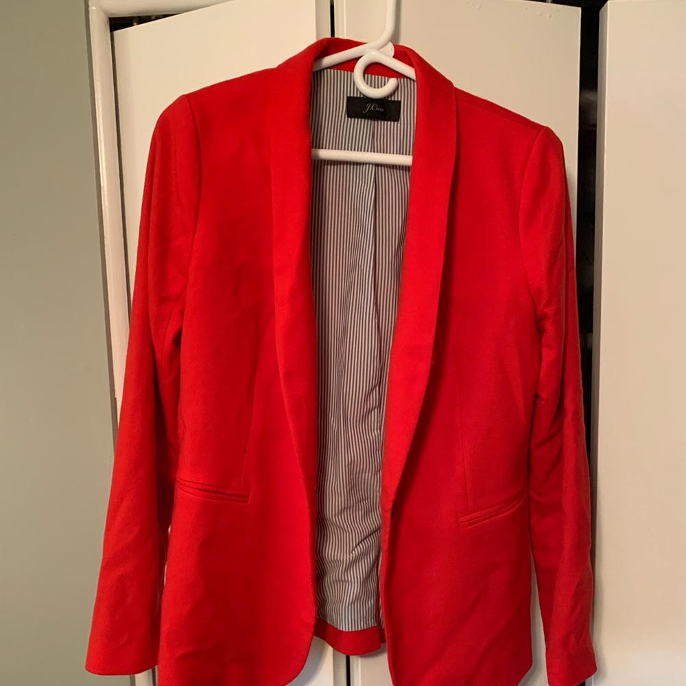 Jcrew red wool blazer